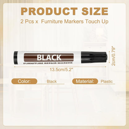 PATIKIL 2Pcs Furniture Markers Touch Up, Furniture Repair Kit Wood Markers for Scratches Wood Floor Holes Tables, White