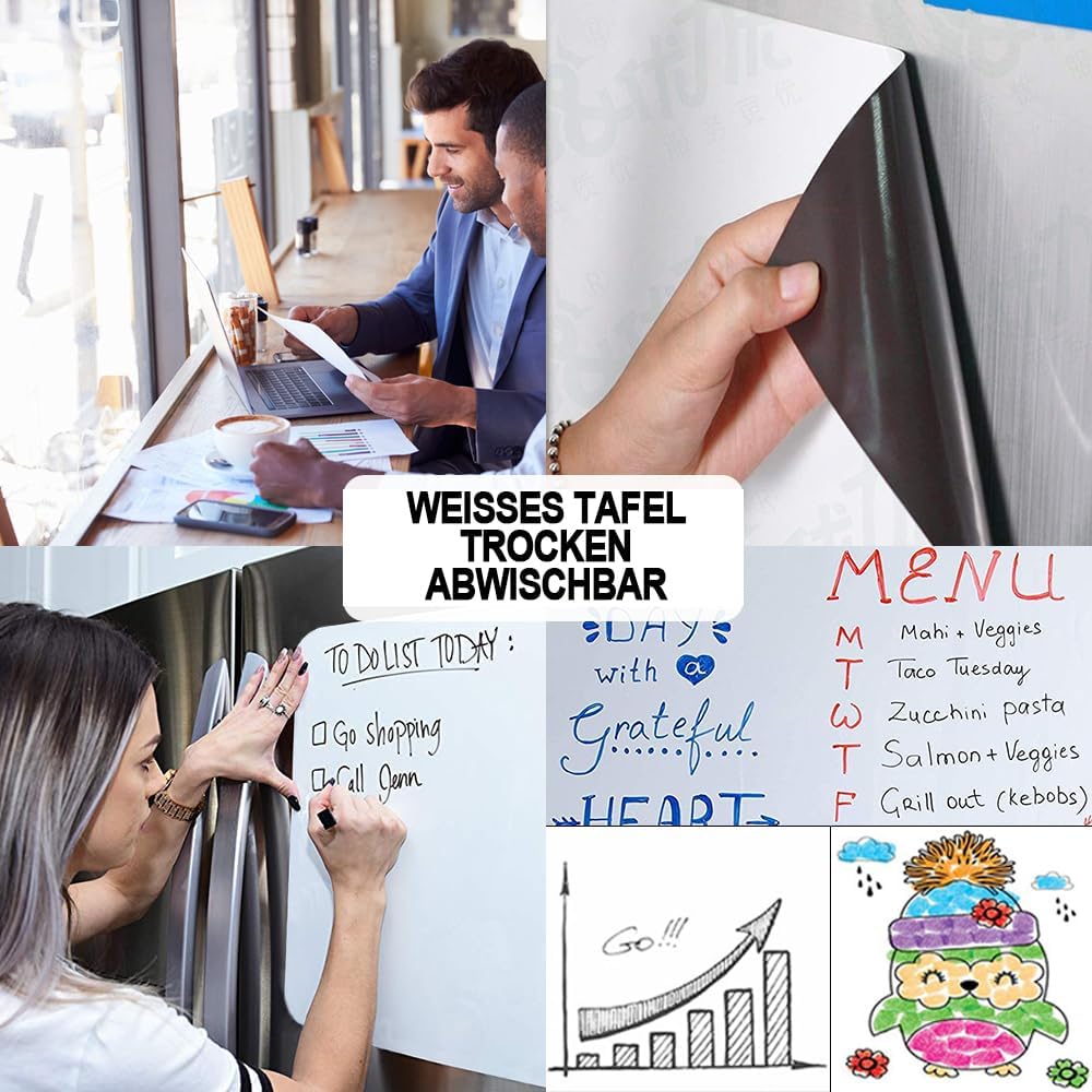 INMORVEN Small White Board Dry Erase Menu Planner, 8"x6" Magnetic Small Dry Erase Board for Fridge Grocery List, Refrigerator White Boards to Do List, with Markers and Eraser