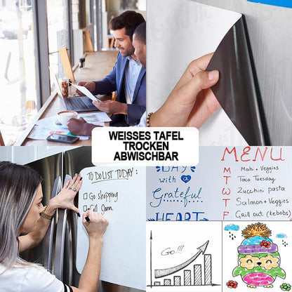 INMORVEN Small White Board Dry Erase Menu Planner, 8"x6" Magnetic Small Dry Erase Board for Fridge Grocery List, Refrigerator White Boards to Do List, with Markers and Eraser