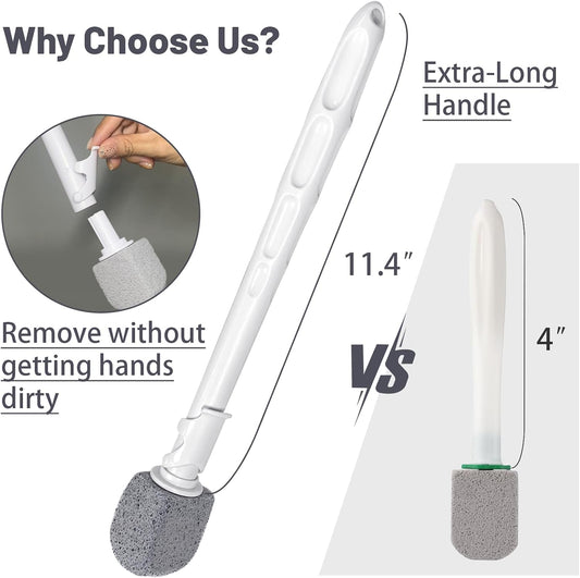 Upgrade Pumice Stone Toilet Bowl Cleaner for Hard Water Ring & Stains | Removes hard water rings, calcium buildup & rust stains from toilet bowls without scratching porcelain.