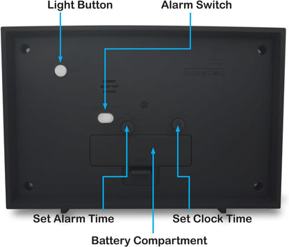Analog Alarm Clock, 6 inch, Green, Silent, Night Light