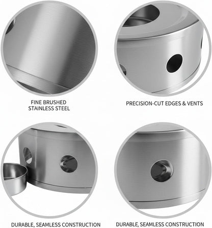 Stainless Steel Tea Light Candle Holder Stand for Glass Kettles and Mugs, 5.9x5.9 Inch Base