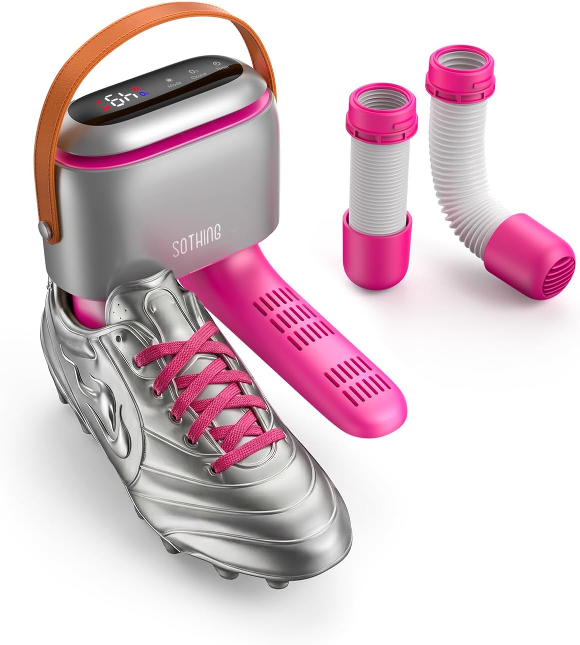 Boot Dryer for Sneakers & Cleats, Shoe Dryer with Ozone Freshening | 2-in-1 Sport Kit, 360°Warm Airflow Sneaker Racks & Extendable Hoses, Ozone Mode, 3 Drying Levels, 1-9H Timer, Storage Bag