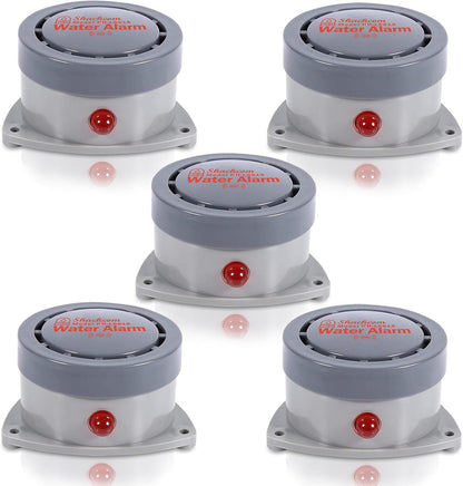 Water Leak Detector 2 Pack, Shackcom Water Alarm 110DB, Wireless, Waterproof & Battery-Operated, Audio and Light Alerts for Bathroom, Kitchen & Home Security ( Battery Not Included )