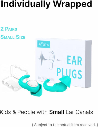 Afflatus Kids Ear Plugs for Sleep and Noise, Small Size, Skin-Soft, 26dB