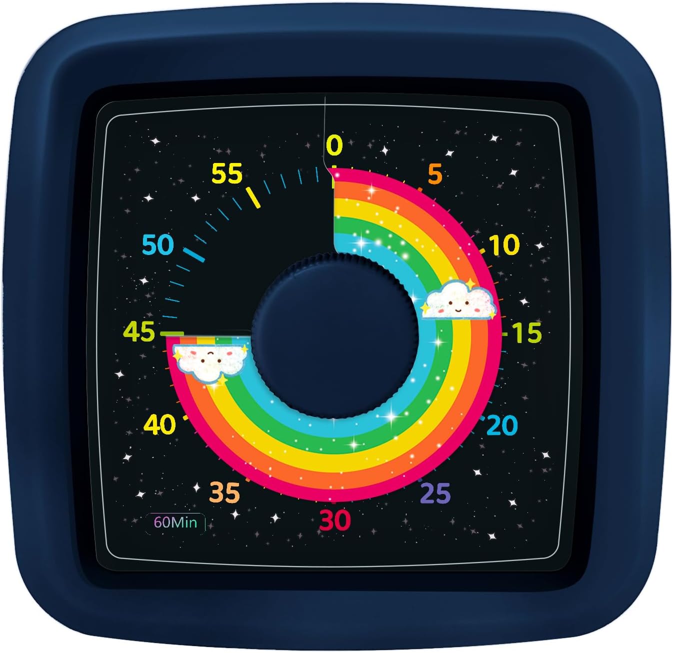 Visual Timer for Kids 60 Minute Countdown Clock – Silent Cube Timer with Rainbow Cloud Design, Plastic Kids Visual Timer, Toddler Timers for Classroom Home Kitchen Study Tools, Green