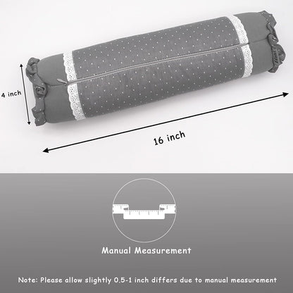 Buckwheat Cervical Pillow for Sleeping, Adjustable Roll Pillow for Neck Relief with Washable Pillowcase, Round Cylinder Bolster for Firm Support, 16x4 inch (Khaki)