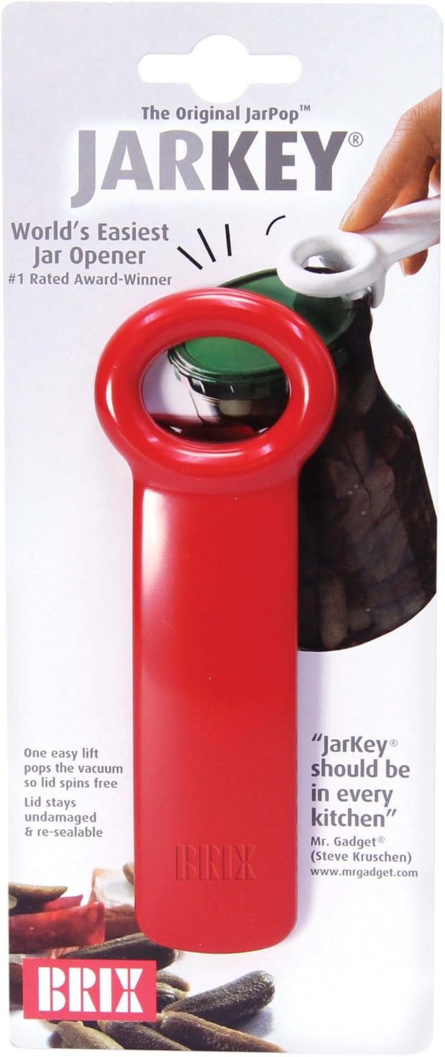 Brix JarKey Original Easy Jar Key Opener, 2-Pack, Red