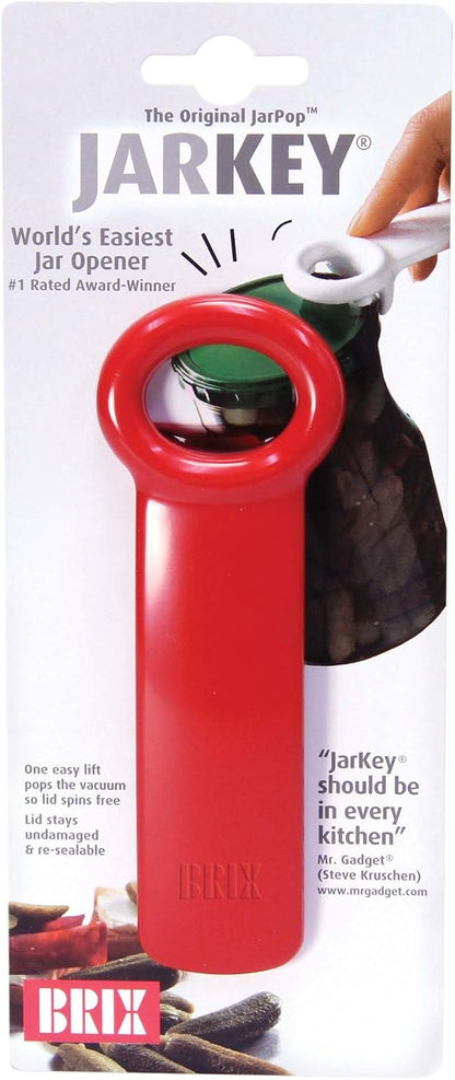 Brix JarKey Original Easy Jar Key Opener, 2-Pack, Red