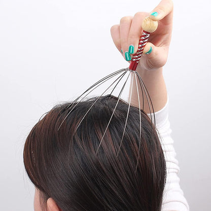 AKOAK 1 Pack Manual Scalp Massage Claws, Wooden Handles, Steel Wire Head Massager, Home Massage Relax - Massage The Acupuncture Points on The Head or Body