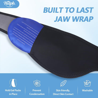 Hilph Wisdom Teeth Ice Pack Head Wrap, Face Ice Pack for Jaw Oral Surgery | Large Jaw Ice Wrap with 4 Hot Cold Gel Packs, Pain Relief for TMJ, Tonsillectomy, Wisdom Teeth Recovery Must Haves, Blue