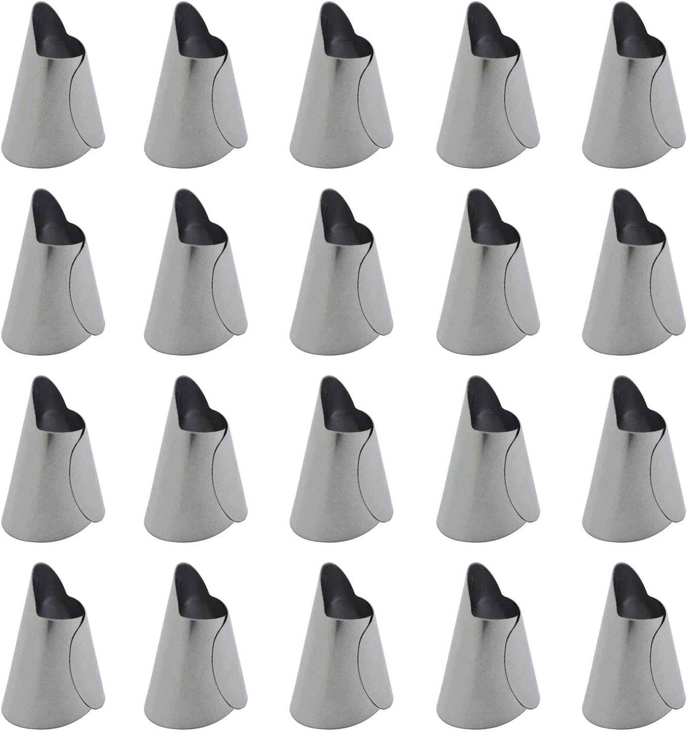 XGNG 20PCS Stainless Steel Finger Guard Peeler Kitchen Utensil Silver Metal Nail Protector Suitable for Cutting Machines and Seafood