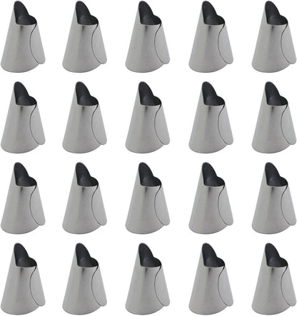 XGNG 20PCS Stainless Steel Finger Guard Peeler Kitchen Utensil Silver Metal Nail Protector Suitable for Cutting Machines and Seafood