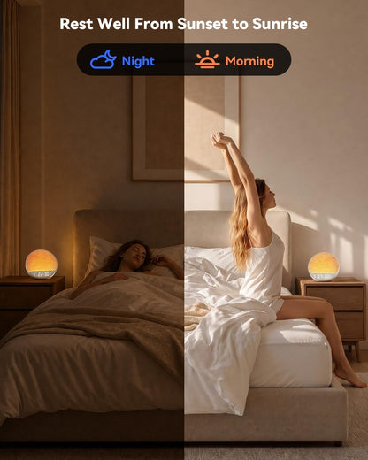 Sunrise Alarm Clock with Sound Machine, Bluetooth Speaker, Remote, Putty