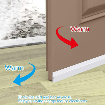 Ainiv Door Draft Stopper Under Door Seal, 2" W x 39" Cutable Soundproof Door Seal, Adhesive Under Door Sweep Weather Stripping Soundproof Kit, Under Door Draft Stopper Seals Anti-Collision-Black