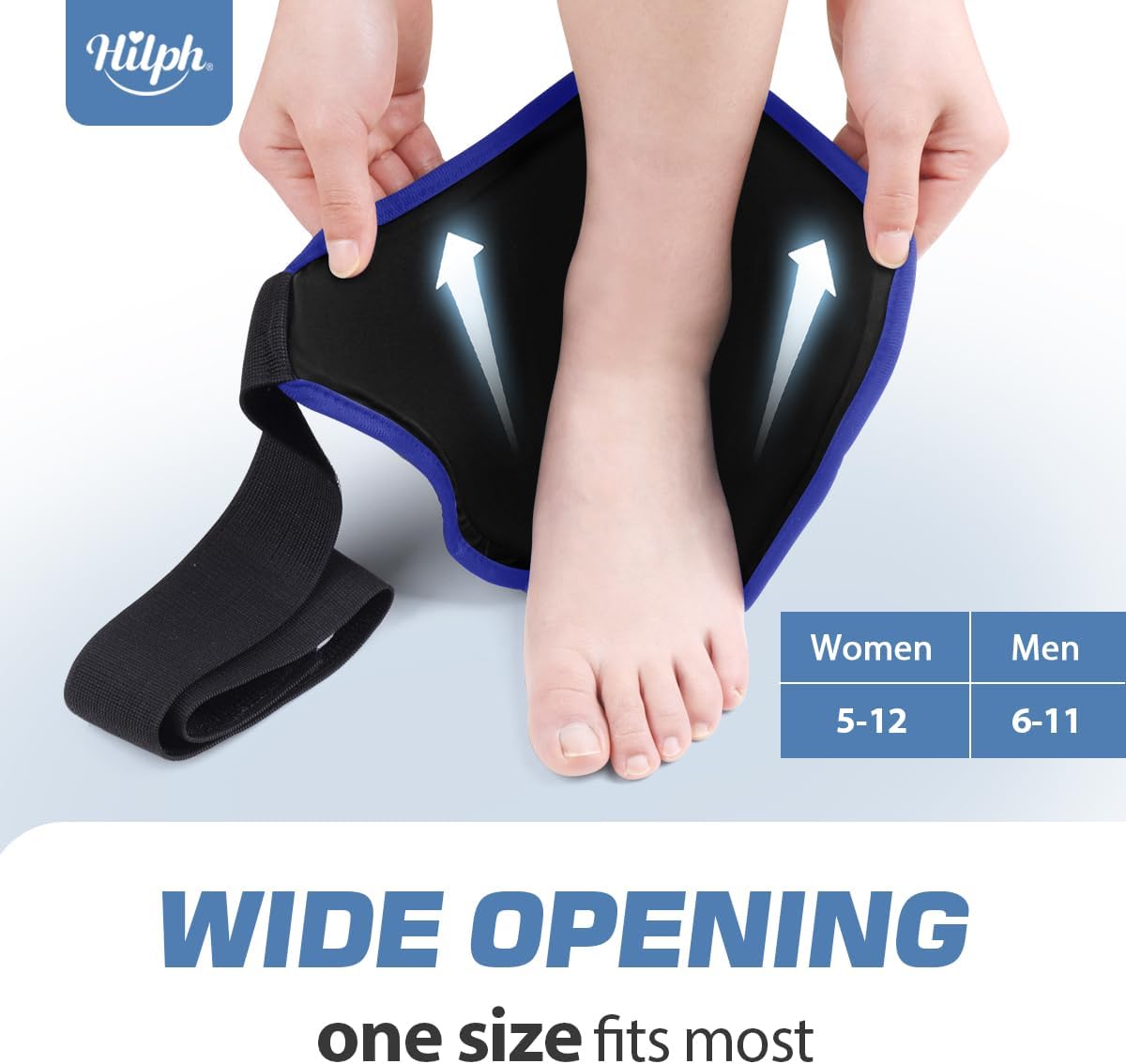 Hilph Ankle Heel Ice Pack Wrap for Swelling, Achilles Tendonitis, Sprain | Longer Strap for Cold Compression Therapy, Flexible Gel Foot Ice Pack Wrap, for Ankle Surgery Recovery, Plantar Fasciitis
