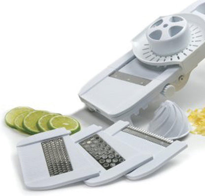 Norpro Deluxe Mandoline Slicer, Grater, Shredder, Julienne and Juicer w/ Safety Guard White