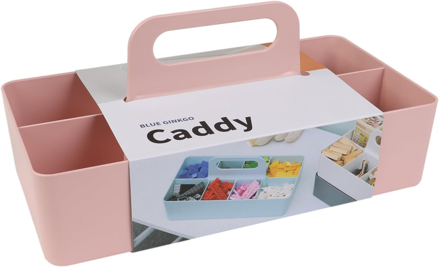 BLUE GINKGO Stackable Organizer Caddy, Rectangle, White, Made in Korea | Portable. Adjustable. Home, Office & School Storage.