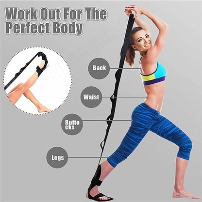 Stretching Strap with Loops and Detachable Foot, Fascia Stretcher Used, Foot & Calf Stretcher for Yoga, Gymnastics and Flexibility Training