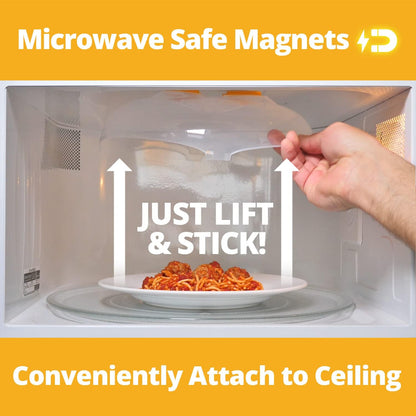 HOVER COVER Magnetic Microwave Splatter Cover for Food - 12-Inch - Gray | BPA-Free Lid, Vented Plate Guard with Steam Vents, Anti-Splash Microwave Lid, Dishwasher Safe, Space-Saving Magnetic Storage