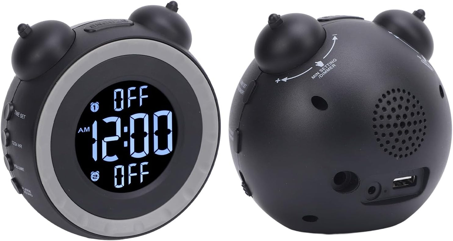 Extra Loud Alarm Clock with Bed Shaker Adjustable Volume Vibrating Bed Shaking Alarm Clock for Heavy Sleepers ABS Material