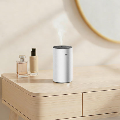URPOWER Waterless Essential Oil Diffuser Cordless Mini Scent Diffuser 20mL | Includes 2 x 20mL Hotel-Inspired Essential Oils, Rechargeable Aluminum Waterless Diffuser for Car, Home & Office, Black