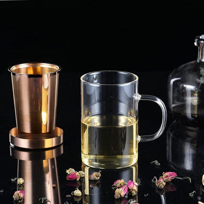 ecooe 16.9 OZ Borosilicate Glass Tea Mug Cup Glasses with Stainless Steel Infuser & Lid, Loose Leaf Tea Cup Clear Teacup 430mL(Use Capacity) | 500ml, Clear Glass Tea Cup, with Stainless Steel Infuser/Lid, Teacup for Loose Leaf Tea, Birthday for Parents