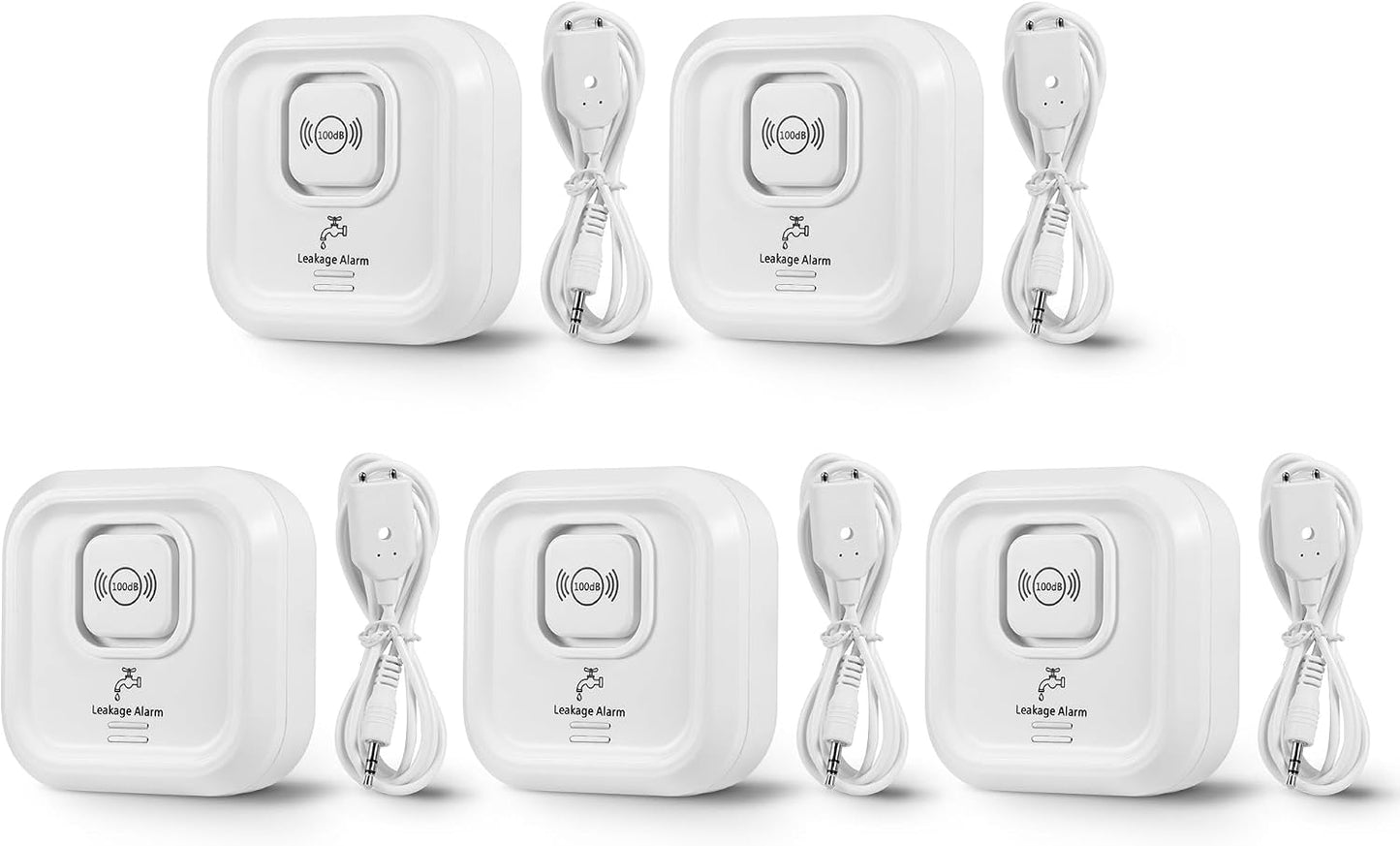 WiFi Water Leak Detectors 100dB Smart Water Sensor Alarm with 3.22 ft Sensor Cable Triple Detection Mode, with App Remote Monitor, Wireless Tank Level Monitor for Basement, Kitchen, Bathroom (3pack)
