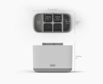 Joseph Joseph Easy-Store - Compact Toothbrush Holder Caddy Bathroom Storage , Grey/White, Regular