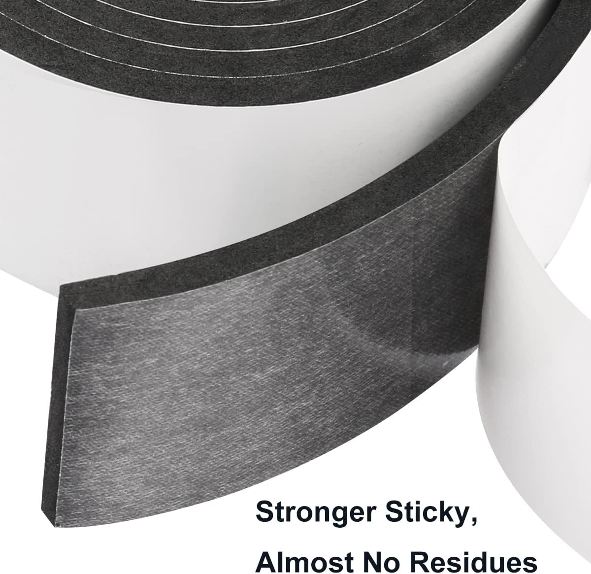 2 Rolls Foam Seal Tape for Door Window Insulation, Soundproof and Shockproof Foam Adhensive Strip, 3/8" Wx3/16 T Single Sided Foam Tape, Cold Air and Draft Closed Cell Seal Strip,Total 32FT