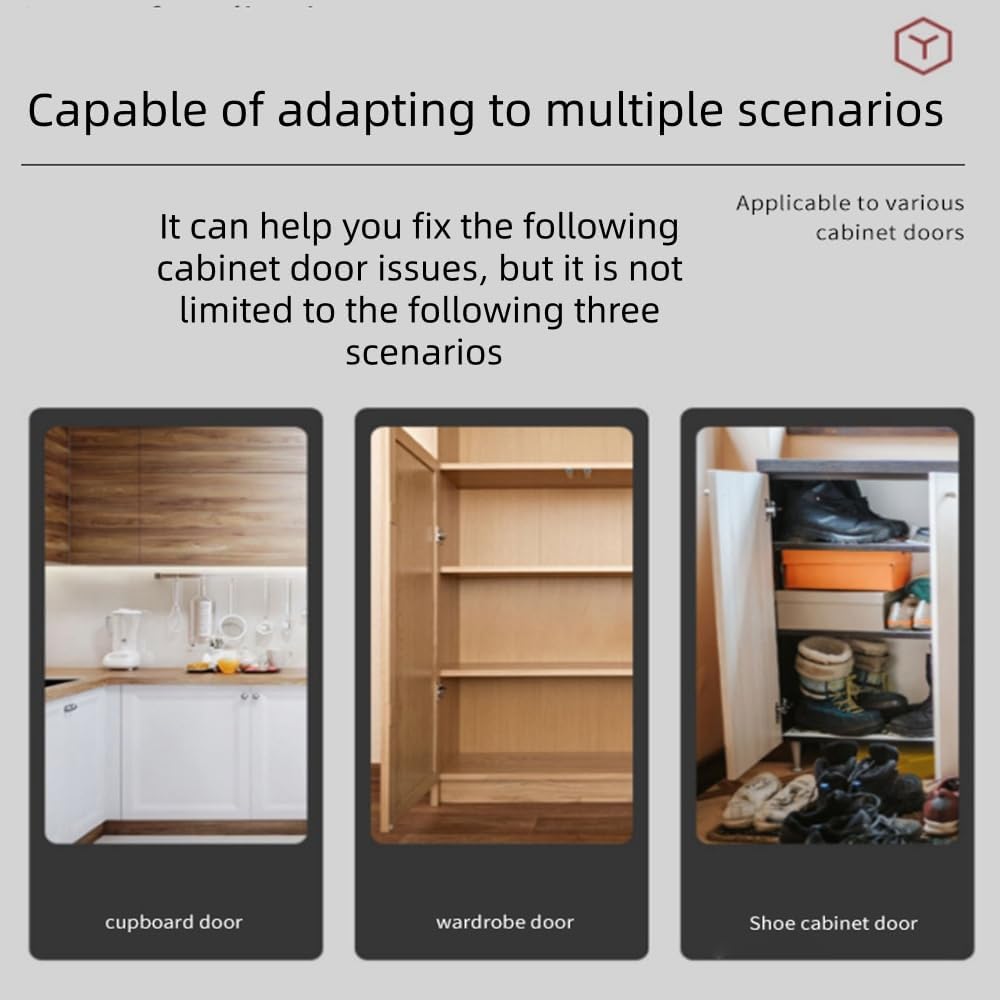 Cabinet Hinge Repair Kit – Fix Loose Cabinet Doors & Stripped Screw Holes, 4 Heavy Duty Repair Plates with Screws, Easy Installation for Kitchen Cabinets