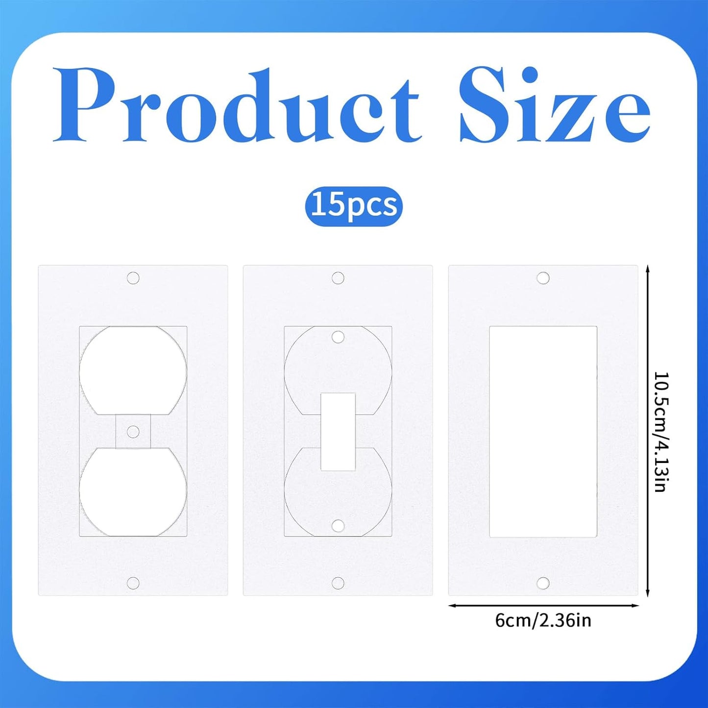 15 PCS Outlet Insulation Pads Foam Outlet Gaskets Electrical Outlet-Insulation and Draft Sealers Electrical Outlet-Insulators EVA Foam Gasket for Light Switch Wall Socket (2.36 X 4.1 Inch)