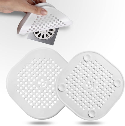 2 Pack Drain Hair Catcher Silicone Bathroom Accessories Shower Drain Protector Sink Drain Strainer Hair Stopper for Shower Kitchen Bathroom Tub Grey