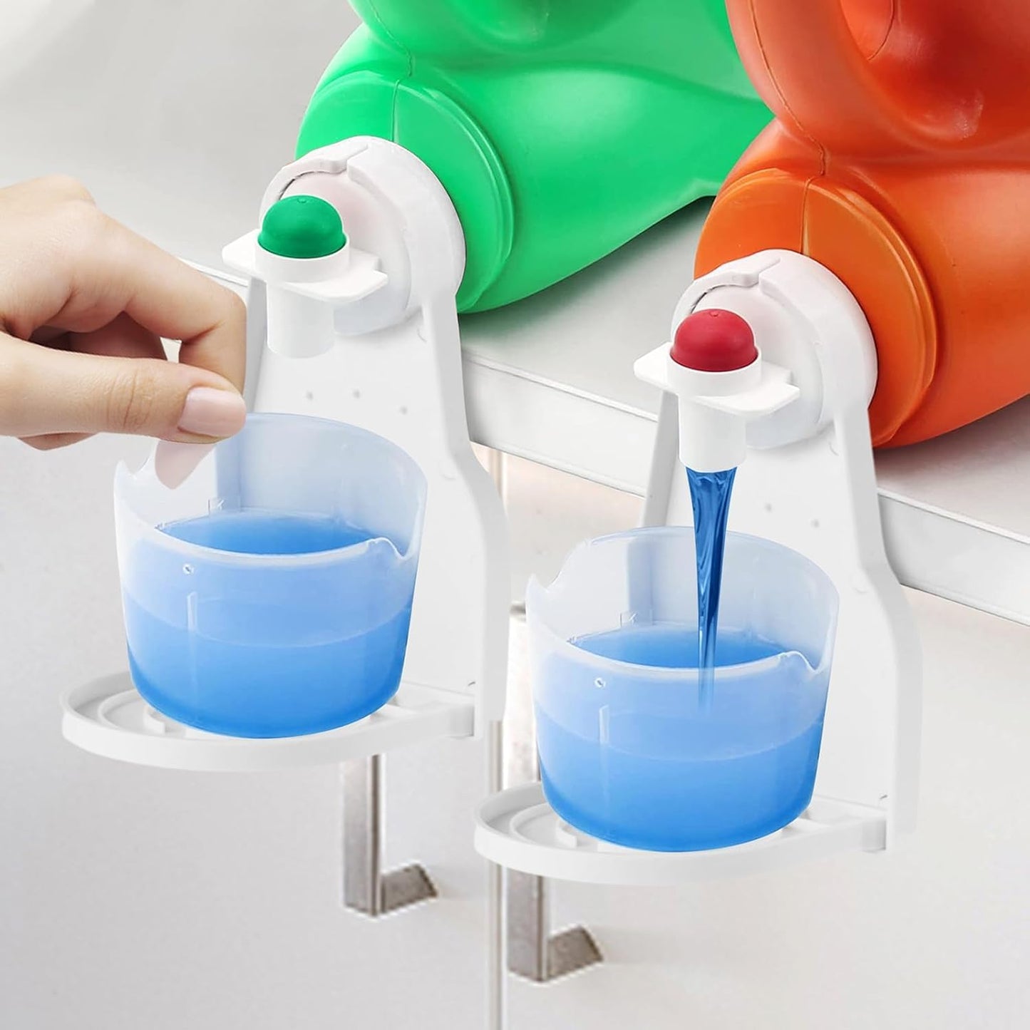 White Foldable Detergent Drip Catcher Laundry Clip Tight On Laundry Bottle Spouts Laundry Detergent Cup Holder Liquid Laundry Detergent
