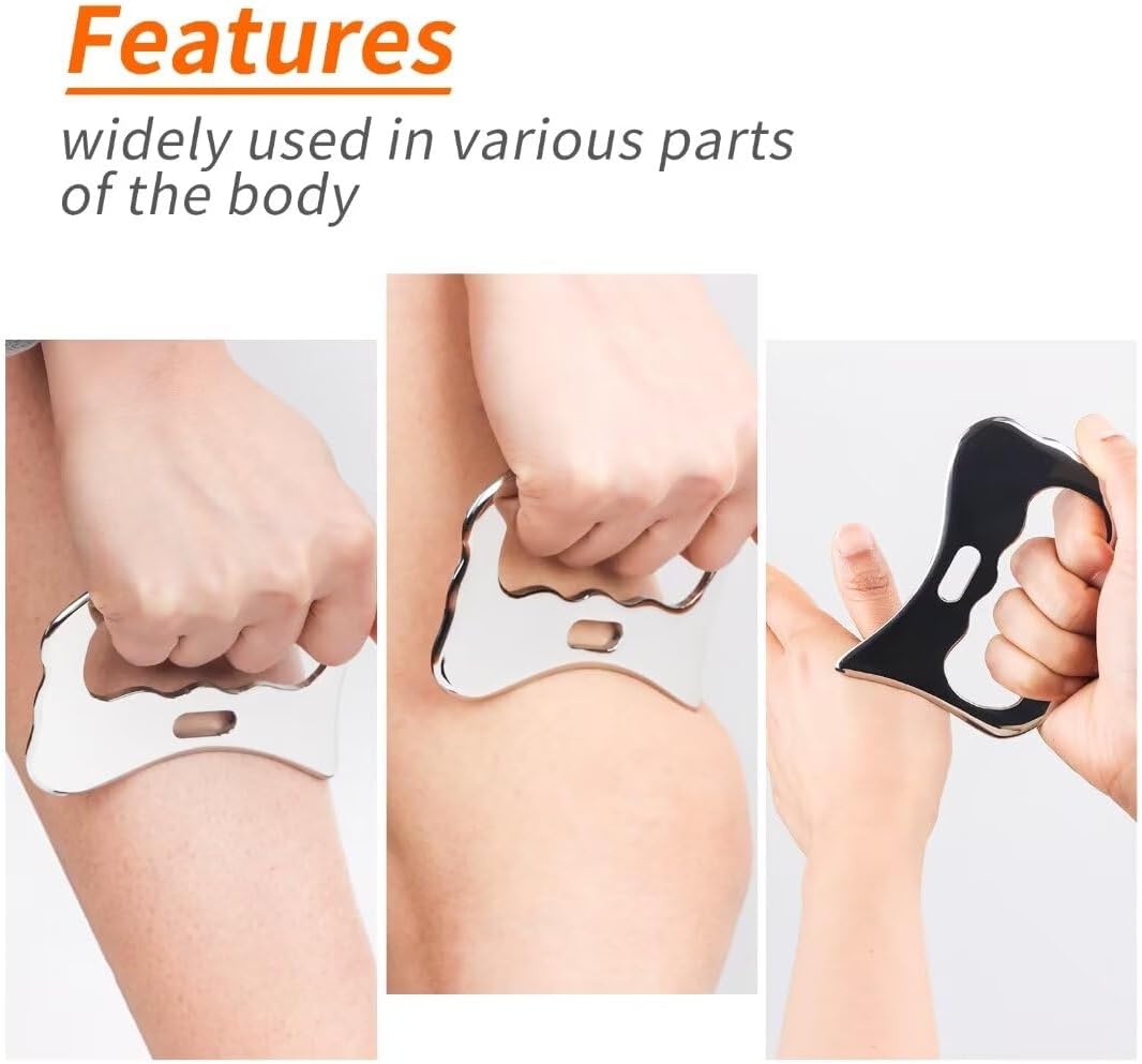 Gua Sha Scraping Tool Stainless Steel, Body Massage for Neck Back