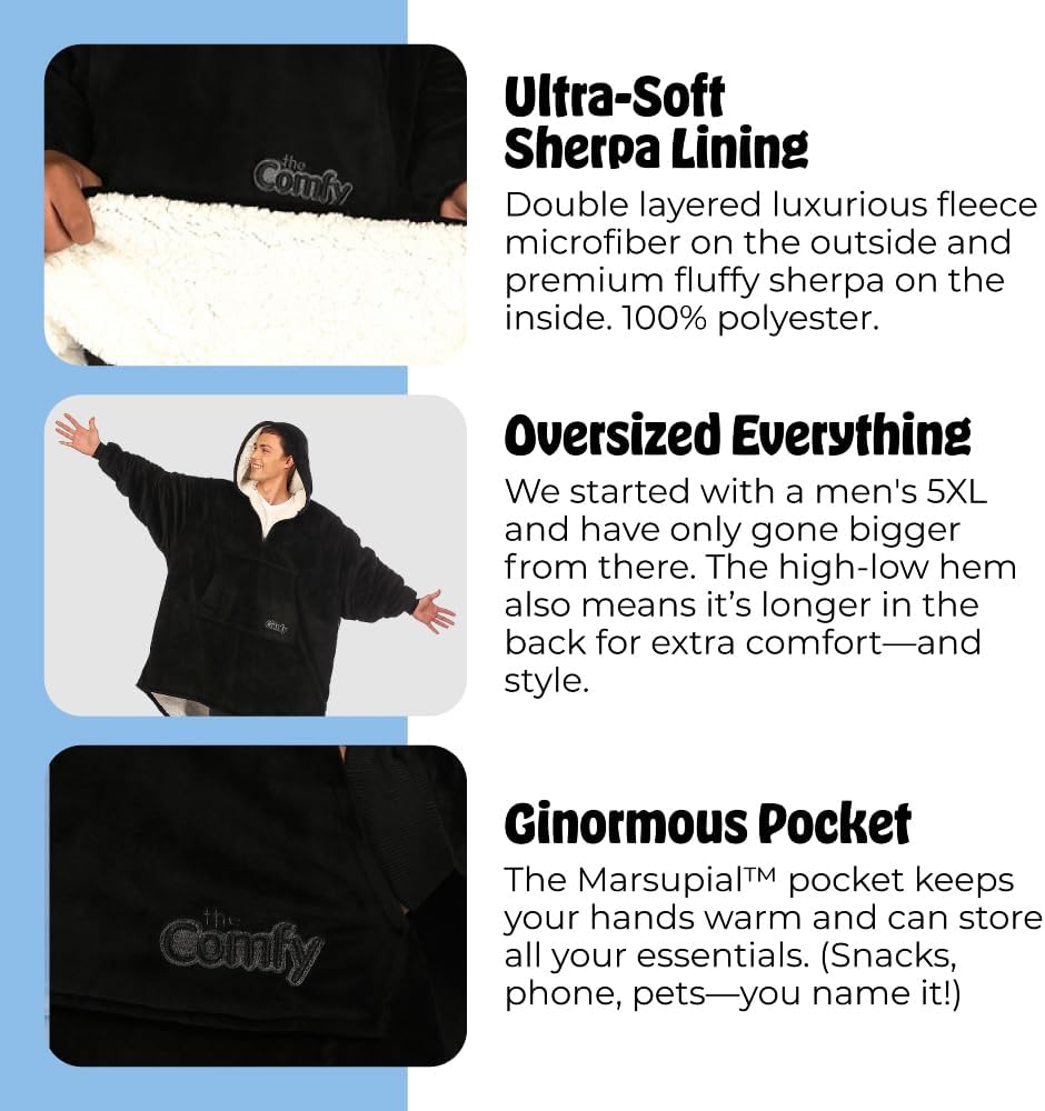 THE COMFY Original | Shark Tank | Patented | Sherpa Wearable Blanket Hoodie