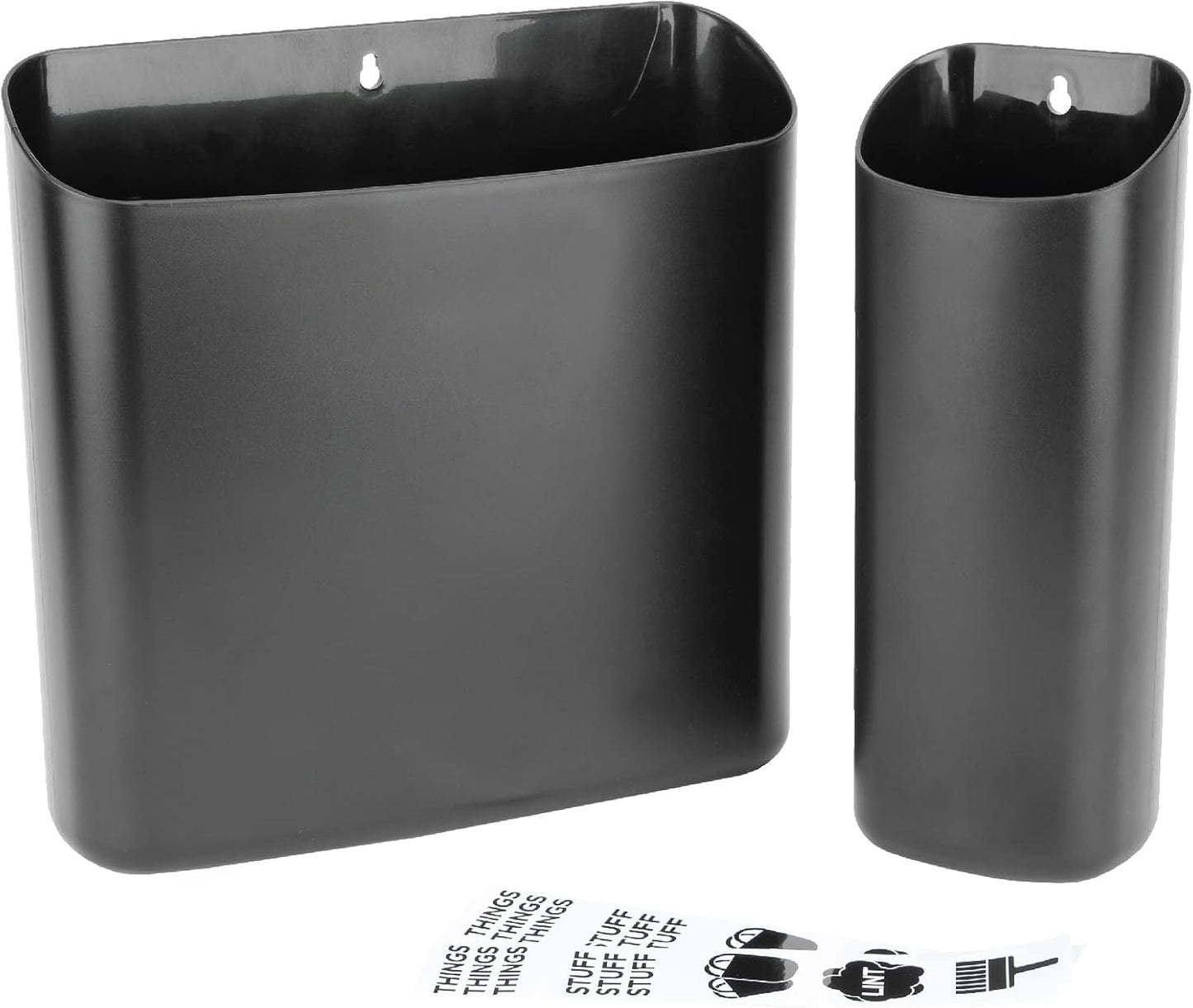 JS Jackson Supplies Small White Lint Bin with Magnetic Back, Slim Profile Trash Bin for Laundry Room and Kitchen, Wall Mountable