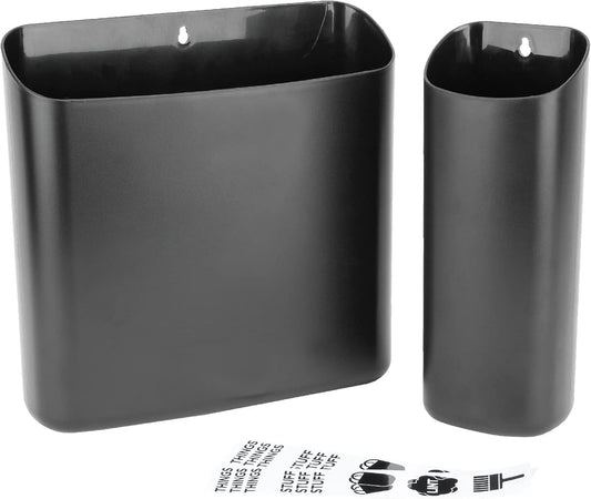 JS Jackson Supplies Small White Lint Bin with Magnetic Back, Slim Profile Trash Bin for Laundry Room and Kitchen, Wall Mountable