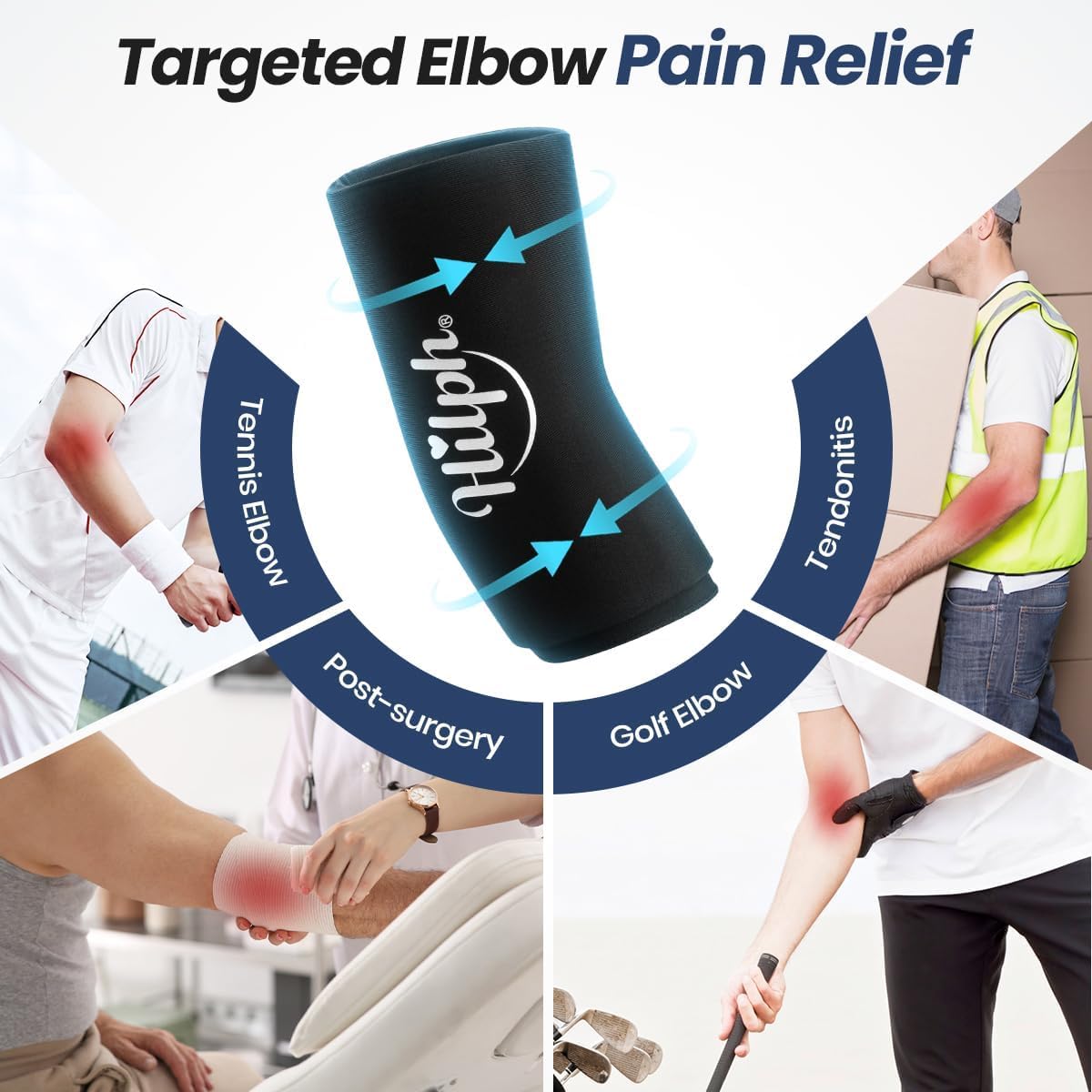 Hilph Knee Ice Pack Sleeve, Flexible Gel Ice Pack for Knee Pain Relief