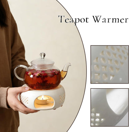 Teapot Warmer Base,Ceramic Teapot Warmer, for Keeping Tea Warm and Heating Water