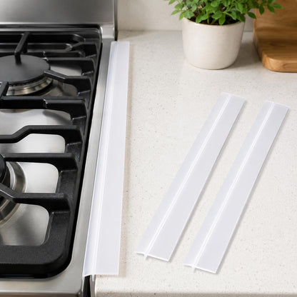 2-Pack Stove Gap Covers for Kitchen Counters 22" Silicone Gap Filler Heat Resistant Food Grade Easy Clean (Black)