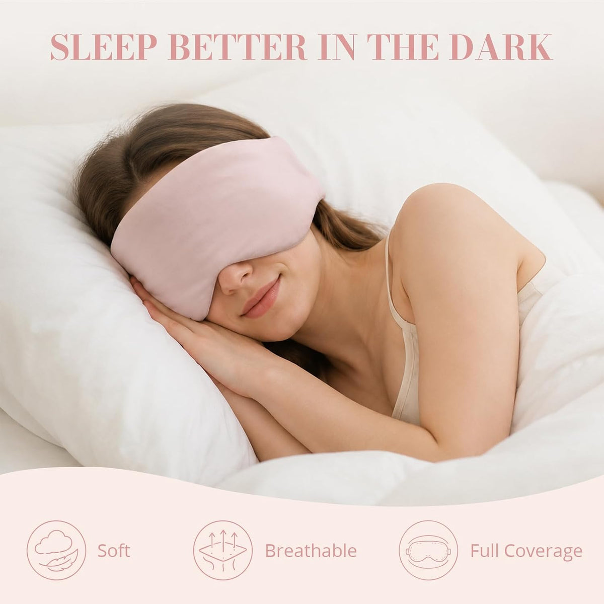 Sleep Mask for Women Men, Reversible Eye Mask Sleeping with Cozy & Cooling Sides, Adjustable Velcro Band, Blackout Face-Hugging Padded Eye Cover for Sleeping Travel Office, Grey/White