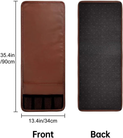 Anti-slip Sofa Armrest Bag with 5 Pockets Leather Remote Control Holder Organizer for Tablet Magazine Newspaper Glasses Earphone