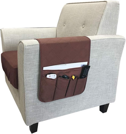 Couch Sofa Armrest Organiser Arm Chair Caddy Bedside Storage Pocket with 8 Pockets TV Remote Holder Bed Storage Pocket Bag for Cellphone Tablet Notepad Book Magazines DVD Glasses