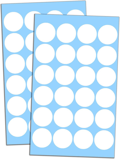 1" Round Colored Dot Stickers Labels - 6 Colors