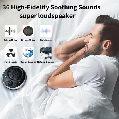 Sound Machine Loud White Noise Machine Nonstop Brown Noise Sleep Machine 30 Soothing Sounds for Baby Kids Adults Pink Noise Sounds Machine 36-Level Vol 4 Timer Memory Function for Home Travel Office