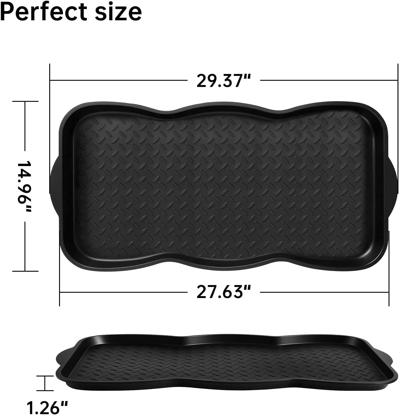 Boot Tray for Entryway, 3 Pack Waterproof Shoe Trays for Indoor Outdoor Use 20"x15" Durable Shoe Mat with Raised Edge, Non-Slip Tray for Boots, Pets, Garden & Muddy Shoes