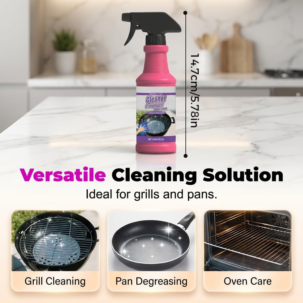 Heavy Duty Grill Degreaser, 2026 Upgrade Multi Purpose Fast Acting Heavy Duty Grill Cleaner Spray, Grease Remover Cleaning Spray for Kitchen, Oven, Outdoor Grill (1)