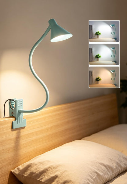 Clip on Light, Eye Care Reading Lights for Books in Bed 3 Color Modes & 10 Brightness Clip on Lamp Reading Book in Bed with Auto Timer, Reading Light for Bed Headboard Desk Bedside Dorm - Pink