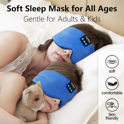 Joythink Sleep Headphones Bluetooth Sleep Mask Silk Headband Earphones Bluetooth Eye Mask for Sleeping On Side Blackout Soft Sleep Earphones Music Kids Children Eye Cover Purple